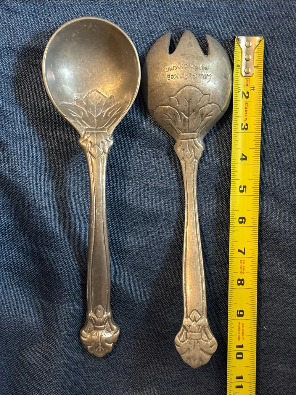 2008 Arthur Court Fleur De Lis Aluminum Salad Serving Set NWOT